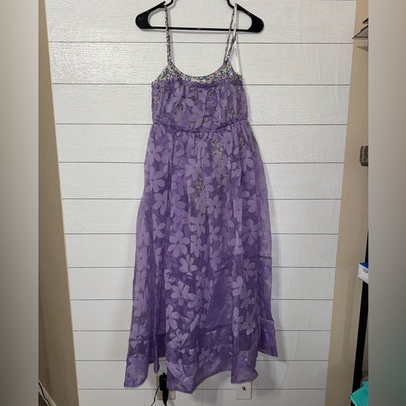 For Love & Lemons Villegas Floral Sheer Fabric Bodysuit Midi Dress Size XS NWT - Picture 4 of 11